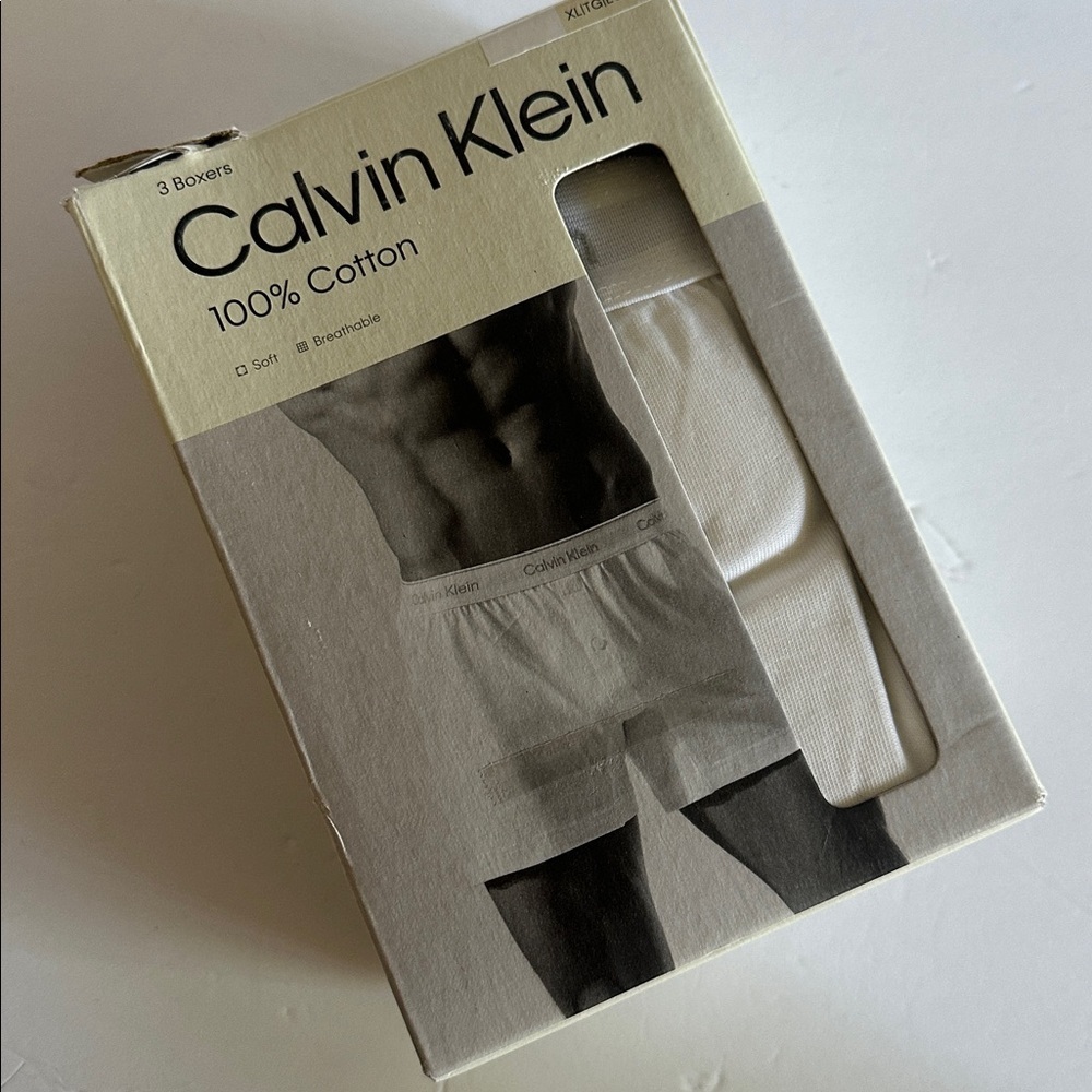 NWT Calvin Klein Men's White Cotton Boxer Briefs